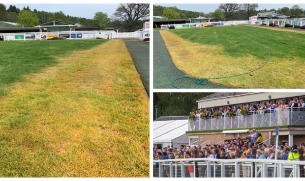 Damage to the presentation area of Perth Racecourse has been caused by an unknown chemical.