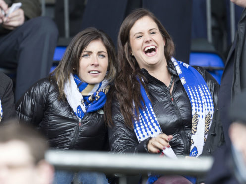 Eve and Vicki at a St Johnstone game.