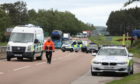 Emergency services at the scene of the A90 crash.