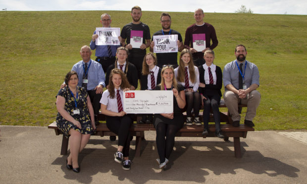 3rd year pupils and teachers involved in the fundraising pictured with Clic Sargeant's Donna Bednarek