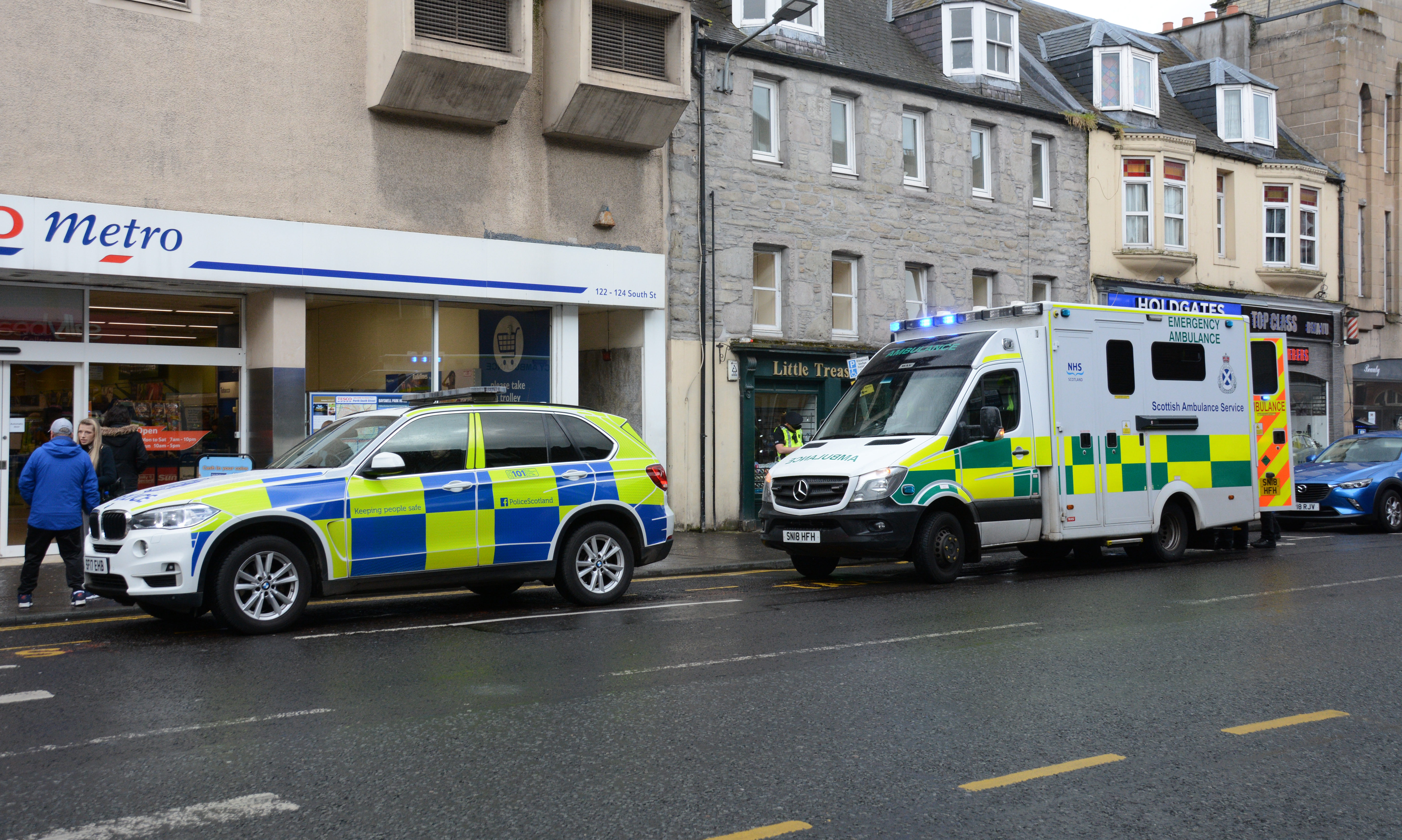 Emergency services attend scene on South Street in Perth