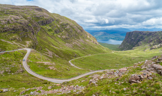 Bealach na Ba viewpoint, in Applecross peninsula in Wester Ross.