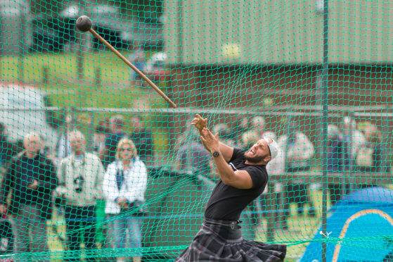 Vlad Tulacek in action at Cupar Highland Games.