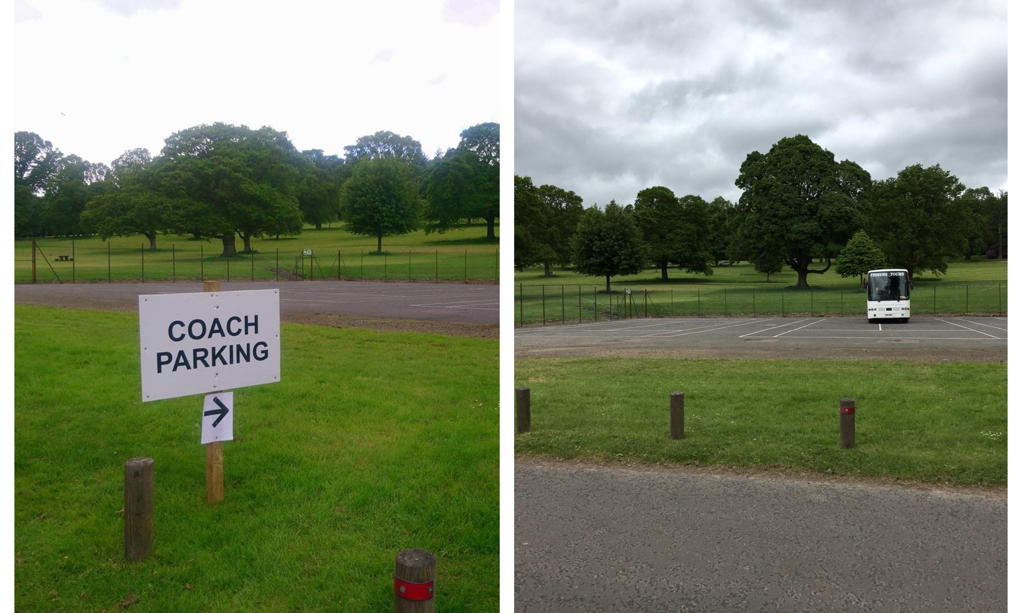 The tennis courts at Camperdown Park are being used as a parking facility