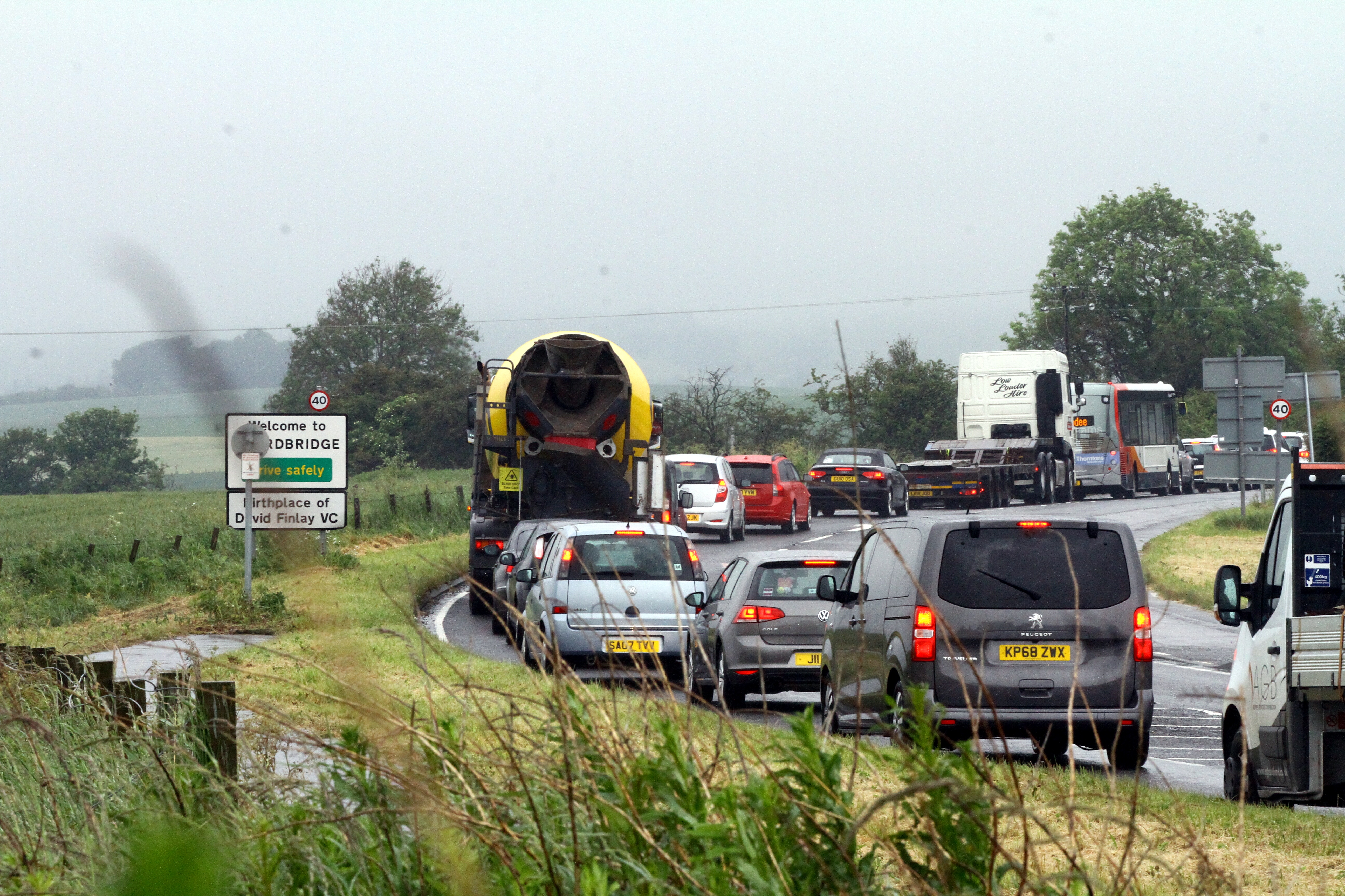 Drivers have suffered lengthy delays at Guardbridge.