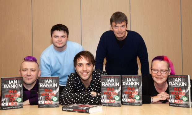 Malcolm Ross, Joe Hunt, Scott Duncan, Ian Rankin and Catriona Ross.