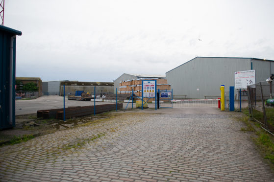 The entrance to the site operated by Rix Shipping (Scotland) Ltd.