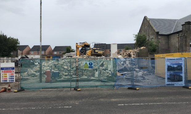 The site on Kinross High Street following the unauthorised demolition