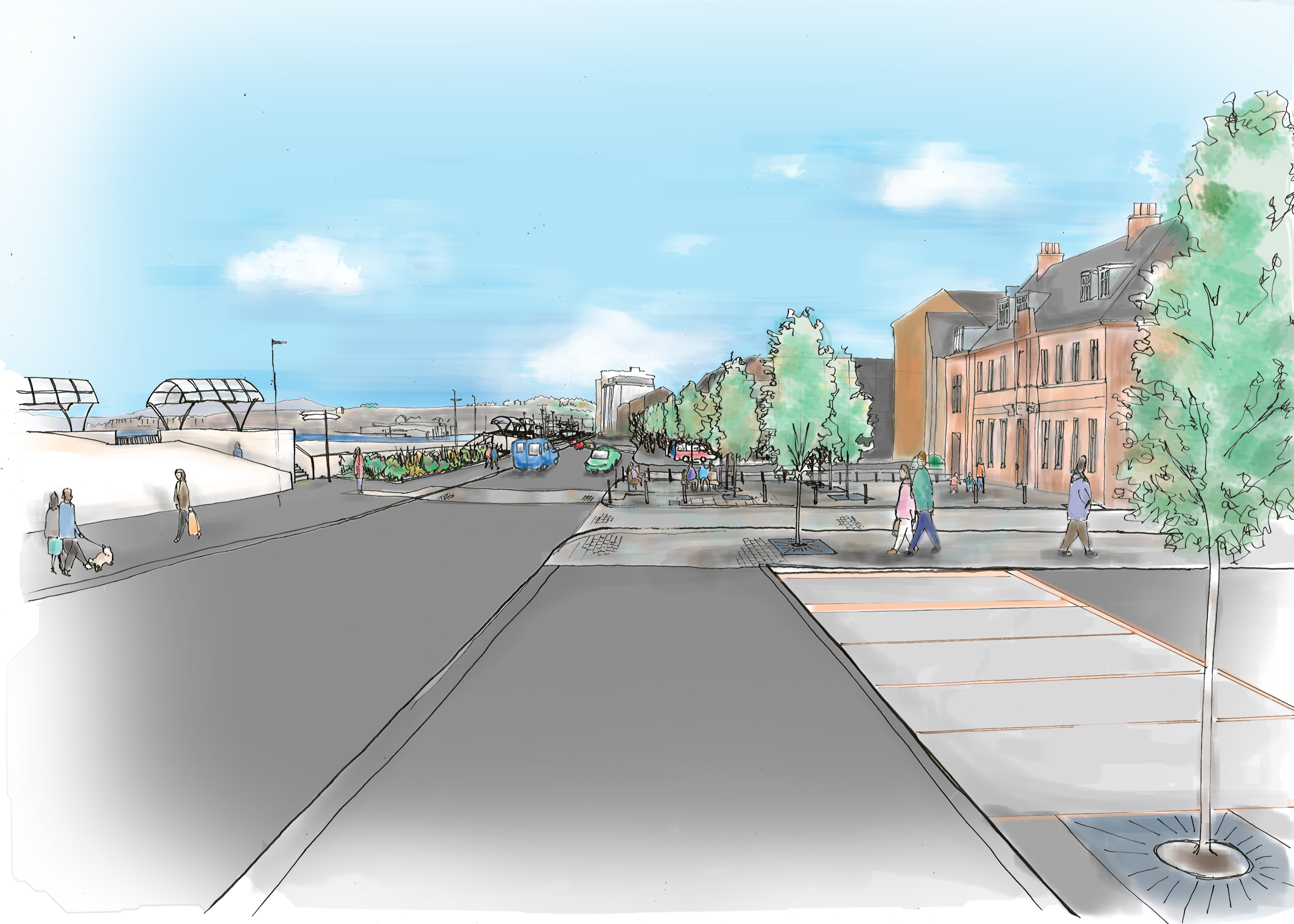 An artist's impression of the finished works on Kirkcaldy Esplanade.