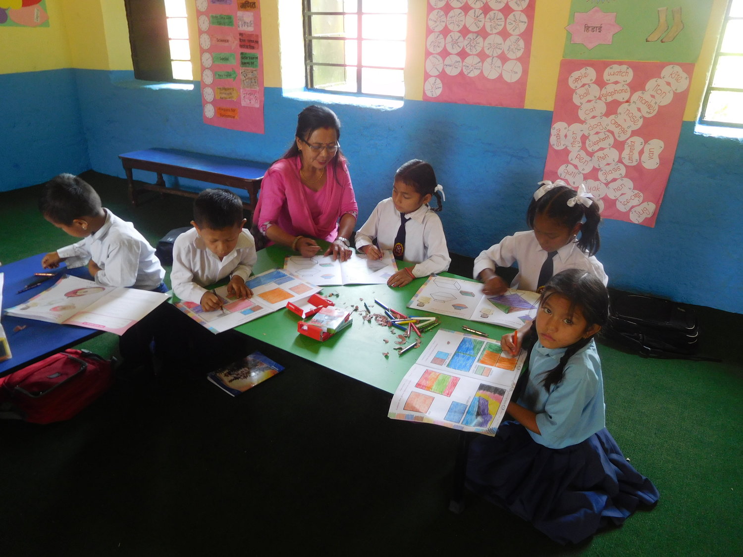 Children enjoying their lessons in the Syangja Project.