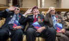 Three recipients of the Knight of the Legion d'Honneur Cross (left to right) Leonard Humphry, Eric Tandy and David Livingston.