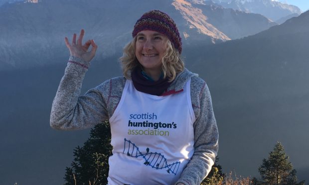 Marie Short, made an MBE, trekked in Nepal to raise money for Scottish Huntingtons Association.
