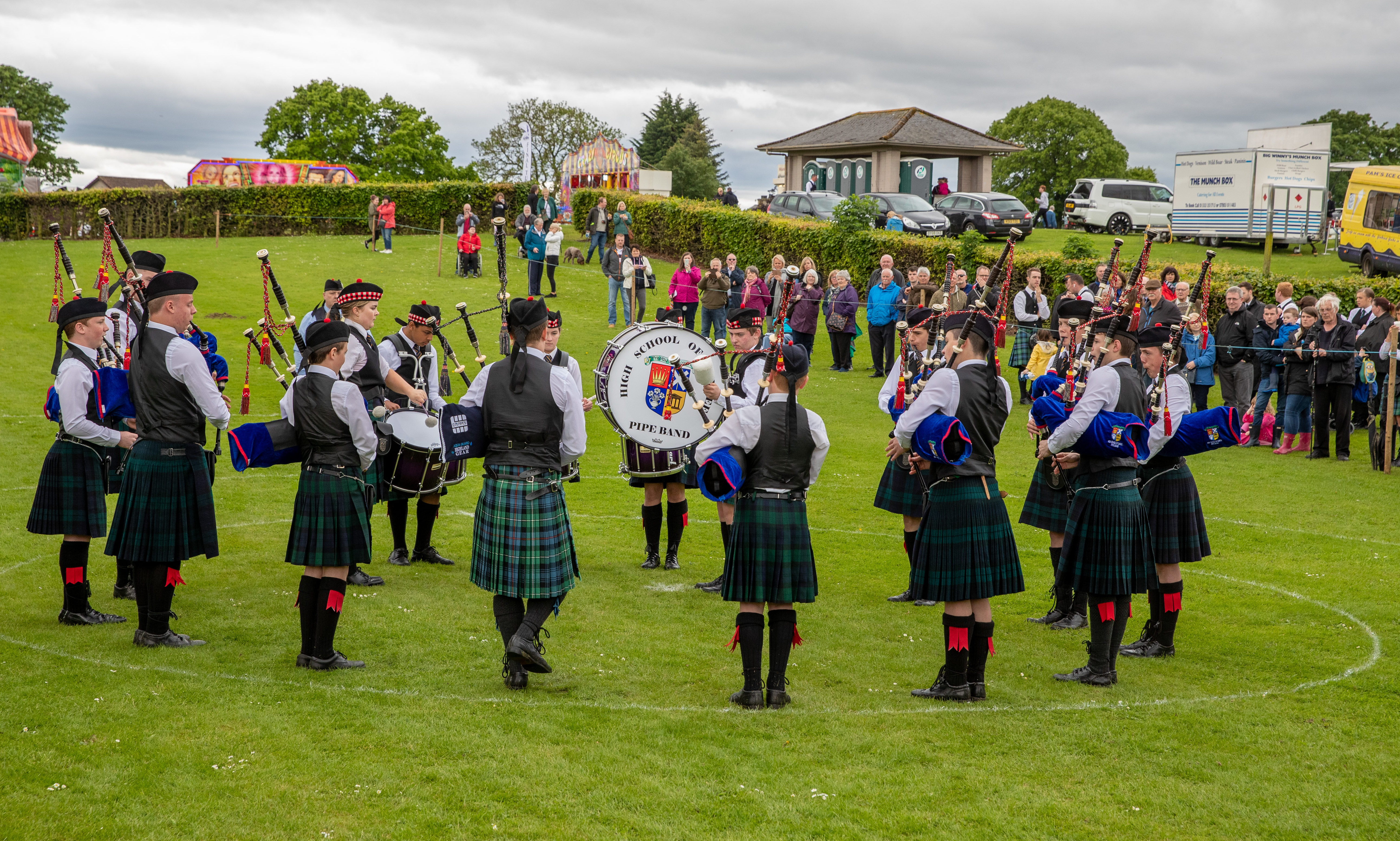 Dundee High School perform in the arena during the Markinch Highland Games.