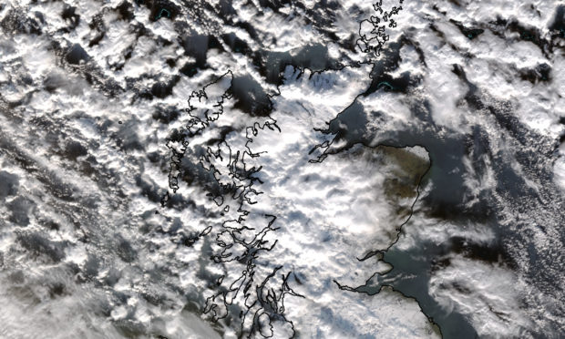 An image of Scotland from space translated by the former Dundee University Satellite Receiving Station