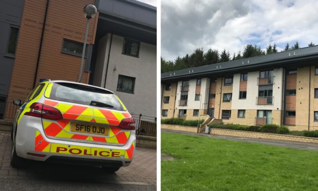 Police at Wallace Court, Perth.