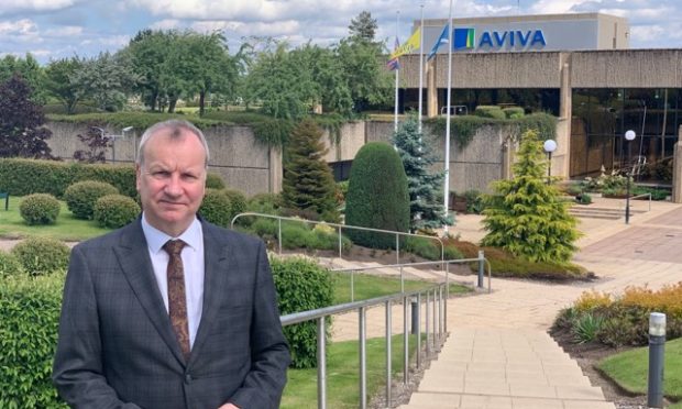 Pete Wishart at the Aviva building in Perth