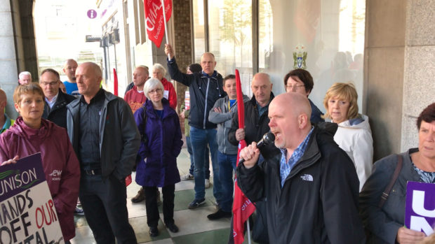 A previous public sector trade union protest.