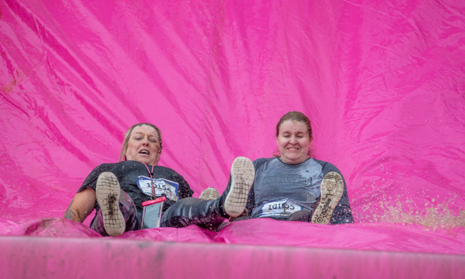 Participants make their way over the course during the Fife Pretty Muddy 5k - part of Cancer Research UK's Race for Life events.