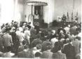 Reverend John Russell in the pulpit of the Scots Kirk in Rotterdam in 1970.