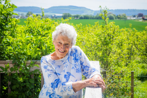 Margaret Gillies Brown at home in her garden in the Carse of Gowrie.