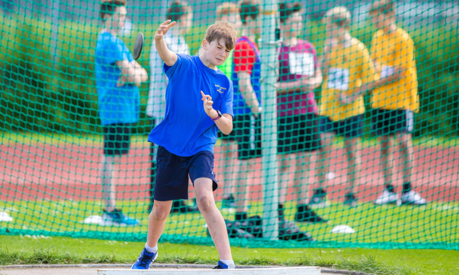 Rowan Walsh (Primary 6 from Royal School of Dunkeld) during the discus.
All pictures by Steve MacDougall.