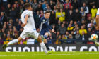 Scotland's Andy Robertson makes it 1-0 against Cyprus at Hampden on Saturday.
