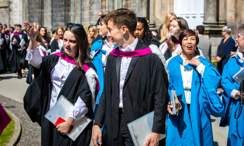 Graduates take part in the procession to St Salvators Quad.
Pictures by Steve Brown / DCT Media