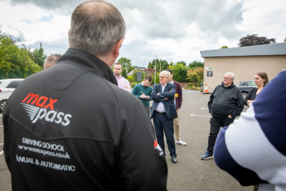 Douglas Chapman meeting driving instructors at The Vine in Dunfermline.