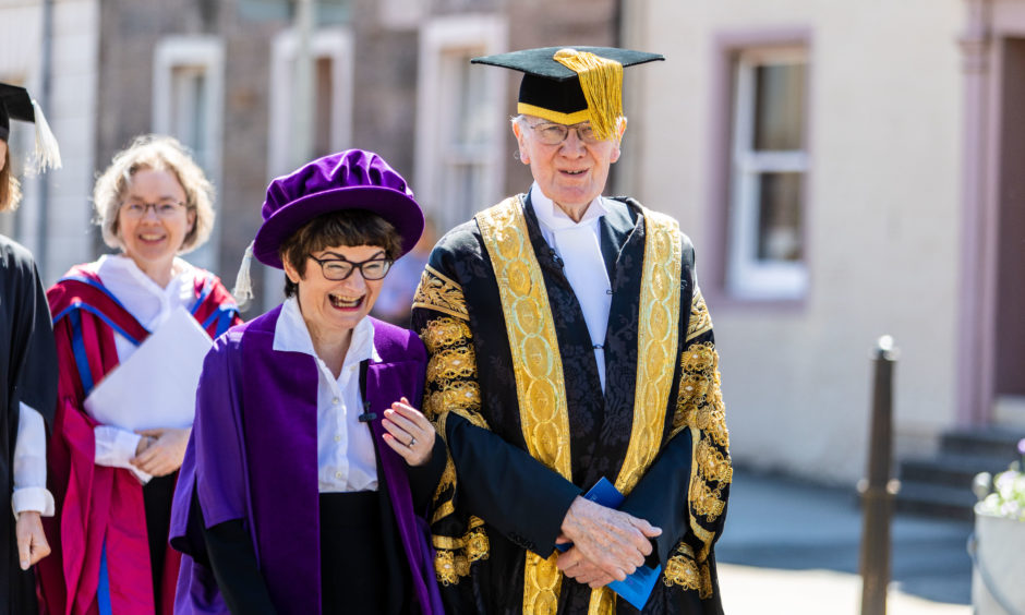 Professor Sally Mapstone and Lord Menzies lead the procession into St Salvators Quad.
All pictures by Steve Brown / DCT Media