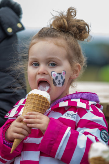 Amber Livingstone from Rosyth enjoys an ice cream.