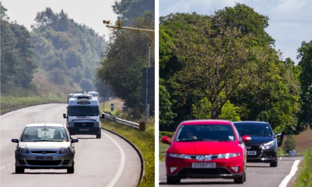 The A9 near Bankfoot (left) and the A85 near Crieff (right).