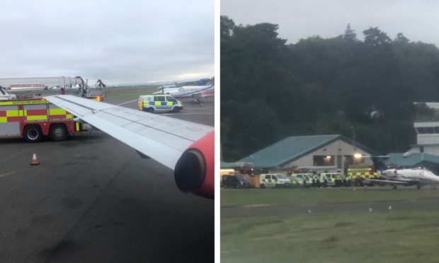 Emergency services at Dundee Airport.