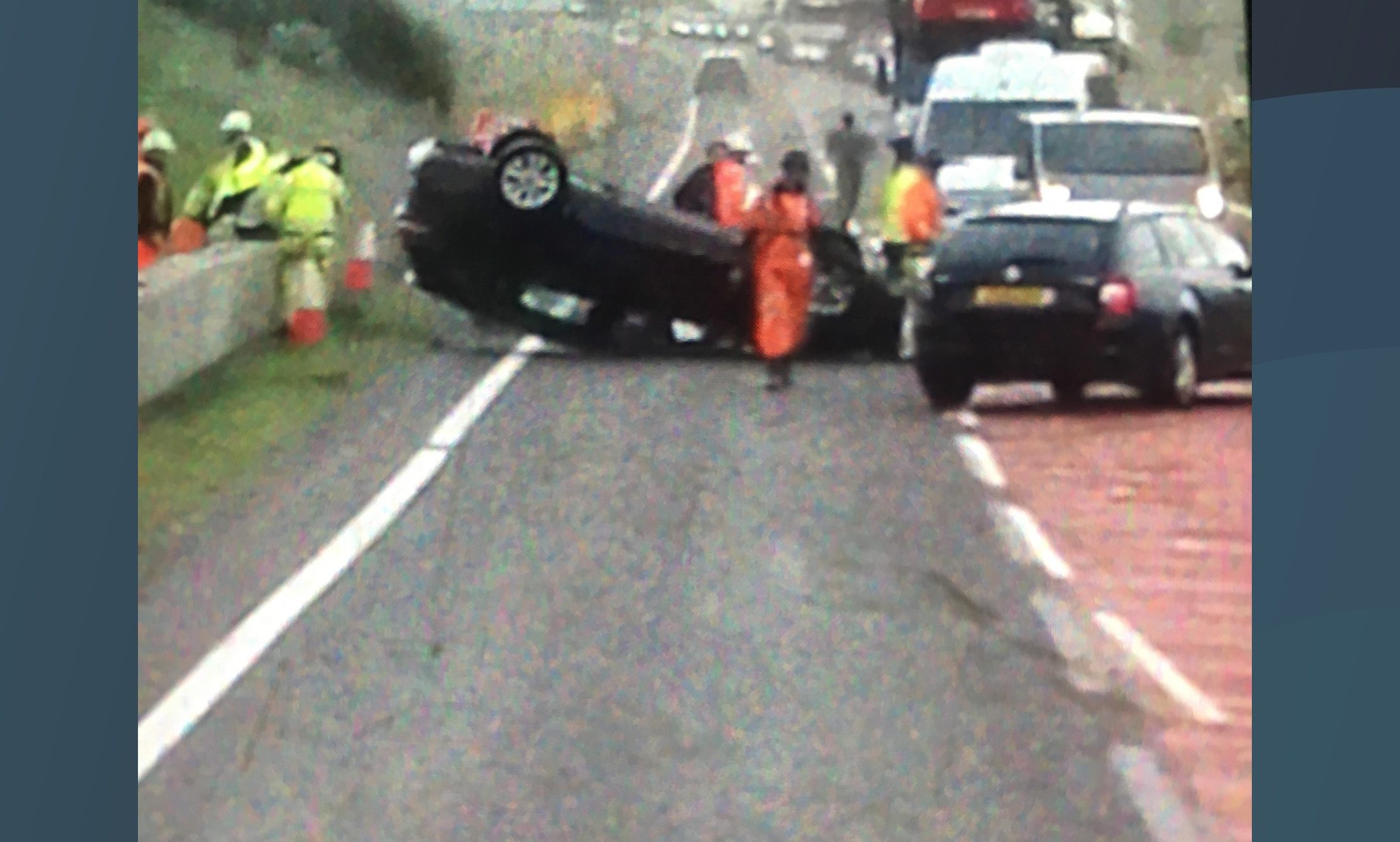 The vehicle following the crash on the A9.