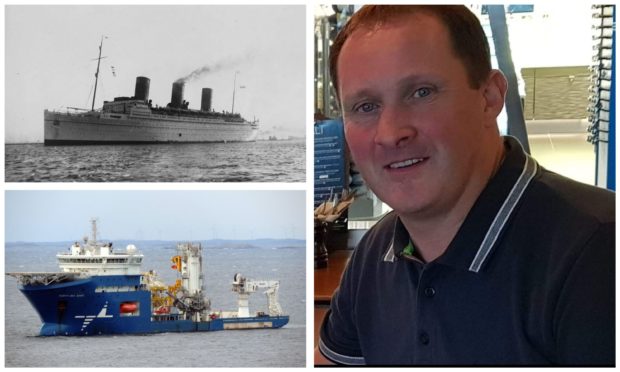 Left: RMS Empress of Britain/North Sea Giant.  Right: Ian Richard.