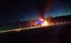 A white van on fire in a layby off the A90 in the early hours of June 22.