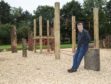 Councillor Angus Forbes at the renovated play area at the Memorial Park, in Invergowrie