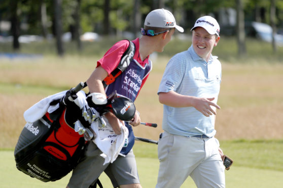 Robert MacIntyre with caddie Greg Milne.