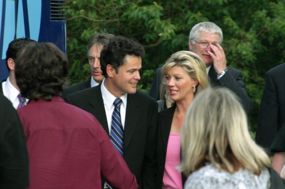 Donny Osmond leaving the Church Of Jesus Christ Of Latter Day Saints in Bingham Terrace in 2004.