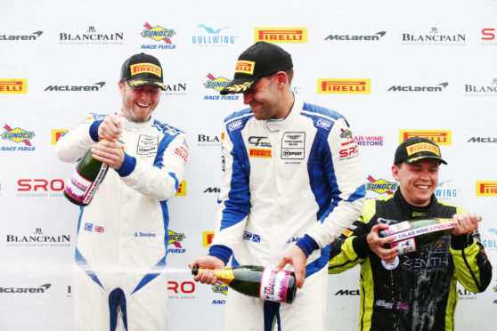 Jonny Adam (right) and Graham Davidson tasted victory at Donington.