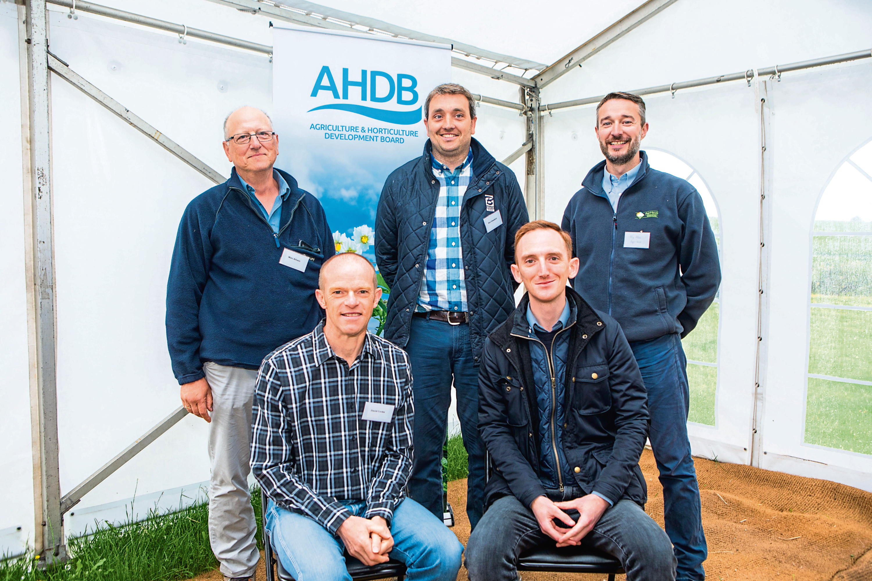 Some of the speakers at the potato open day near Meigle.