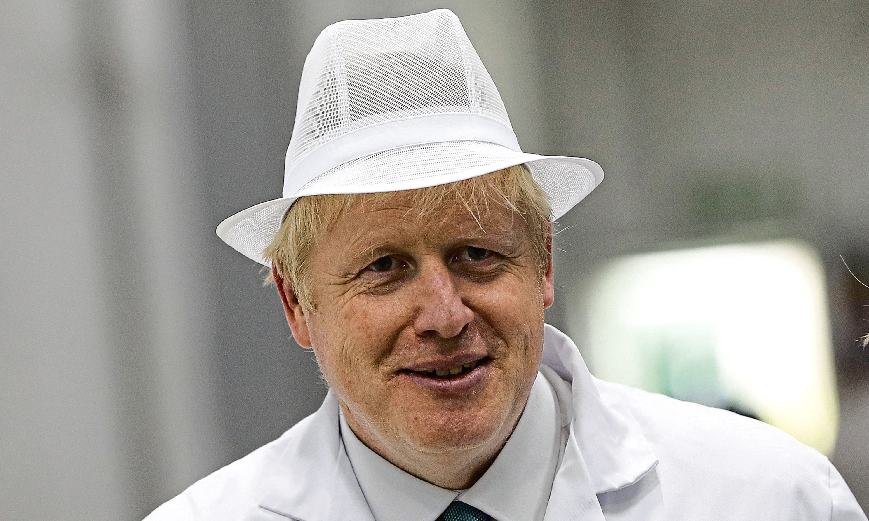 Conservative party leadership candidate Boris Johnson during a visit to Heck Foods Ltd. headquarters near Bedale in North Yorkshire.