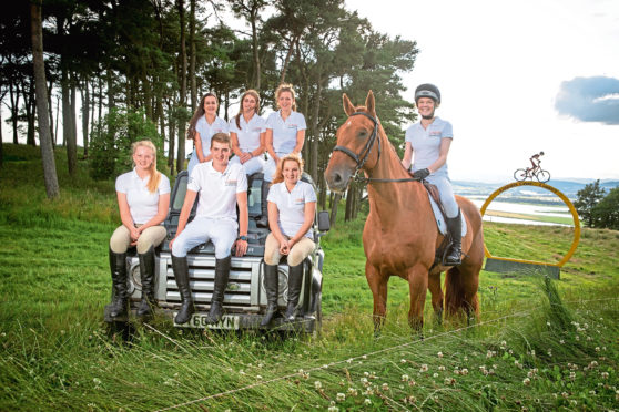 The young riders take a break at Lindores Equestrian Centre.