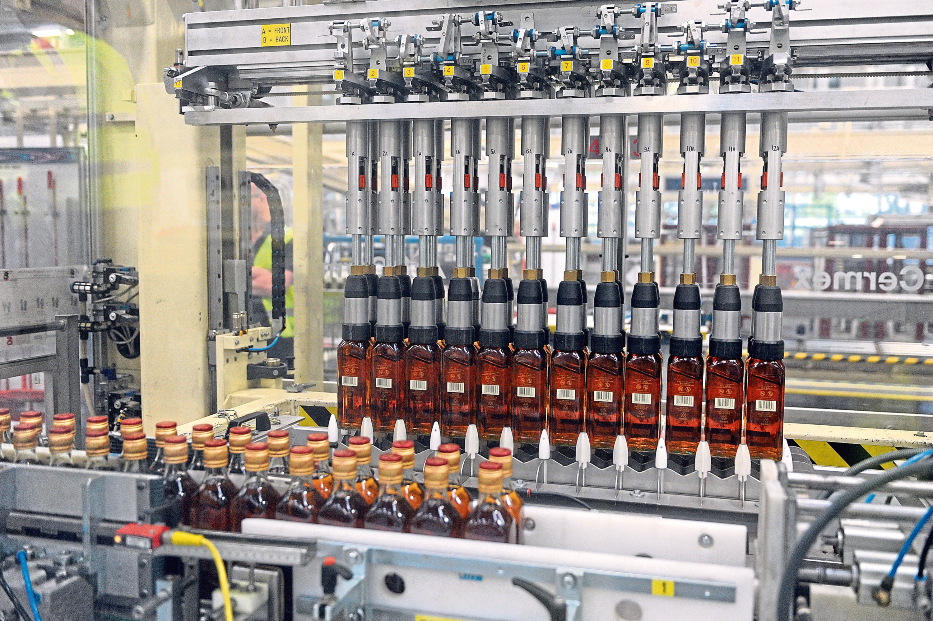 One of the bottling lines at Diageo's bottling facility in Leven.