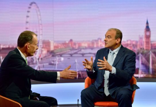 Liberal Democrat MP Ed Davey appears on The Andrew Marr Show on July 14.
