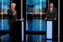 Boris Johnson and Jeremy Hunt during the first televised debate on ITV.