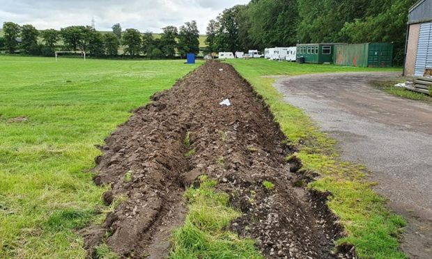 A trench has been dug to prevent the Travellers encroaching further onto the farmland at Balwyllo.