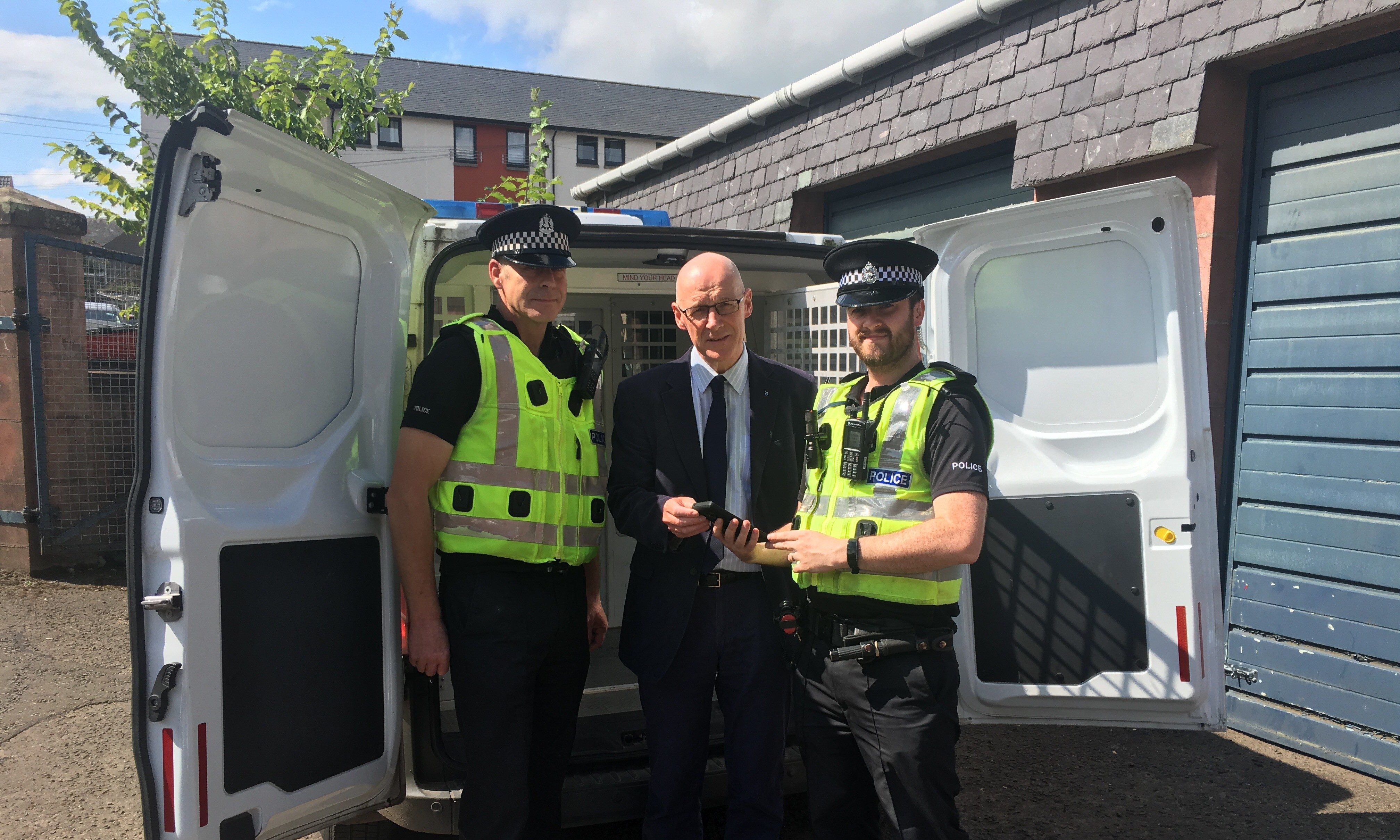 John Swinney MSP met with officers at Blairgowrie police station on Friday.
