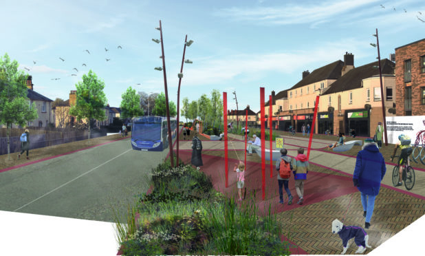 An artists' impression of how Dunkeld Road could be transformed