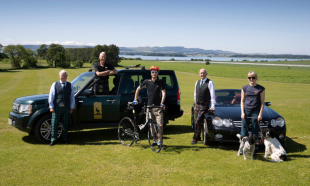 L-R: Heart 200's corporate advisor Gordon Riddler,director of Highland Safaris Donald Riddell,Heart 200 communications director Mike Dales, managing director Robbie Cairns and Sue Emery, business development executive at Heart 200 launched the project on Monday.