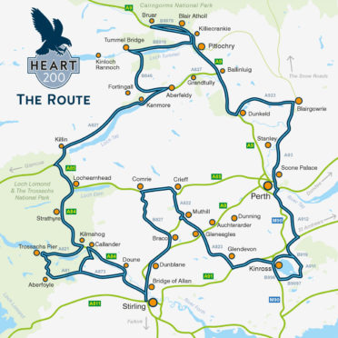 Heart 200 is a tourist trail around Perthshire and Stirlingshire.